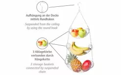 Wenko Triago Lámpara De Cocina, Cesta Colgante 73 X 33 Cm