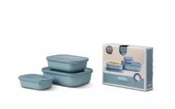Mepal Cirqula Multi Bowl Set Rectangular Poco Profundo 3 Piezas Azul Nórdico -möbel affär 441053 3178037