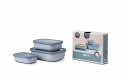 Mepal Cirqula Juego De Cuencos Múltiples Rectangulares Planos 3 Piezas Lig Verde Nórdico