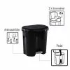 Rotho Waste Bin Duo 2 X 10 Litros Negro -möbel affär 442056 3316886