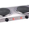 Placa De Cocción Eléctrica Alpina Con 2 Quemadores 230 V Plata/negro