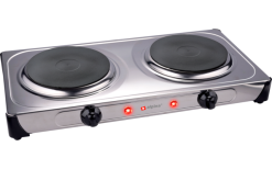Placa De Cocción Eléctrica Alpina Con 2 Quemadores 230 V Plata/negro