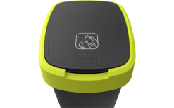 Papelera Rotho Twist Con Tapa Abatible 25 Litros Verde Muérdago